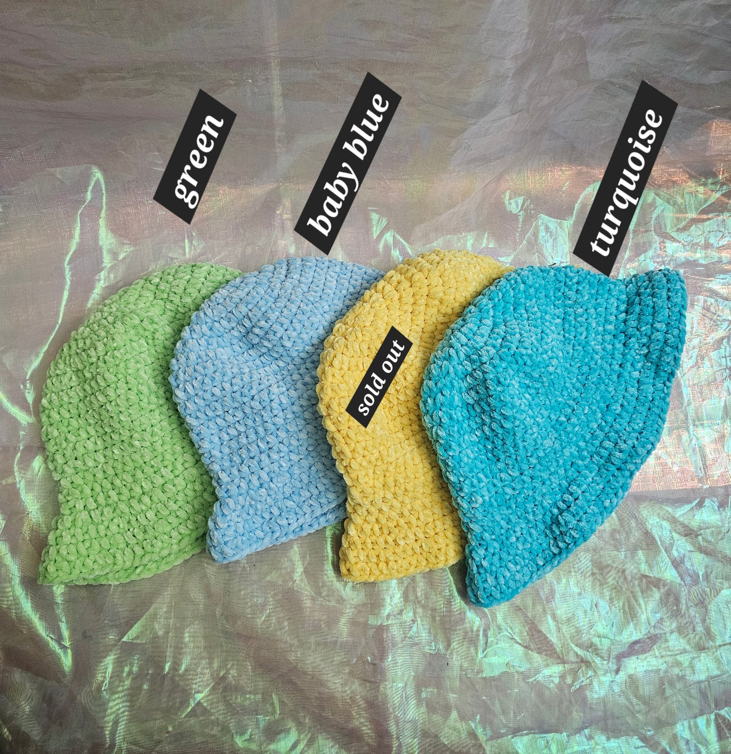 Chenille bucket hats