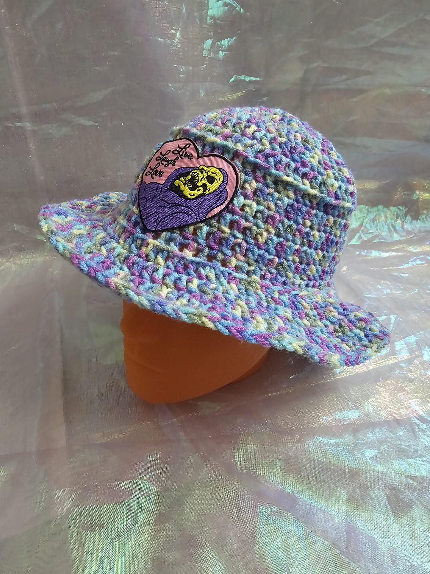 Bucket hat with embroidered patch