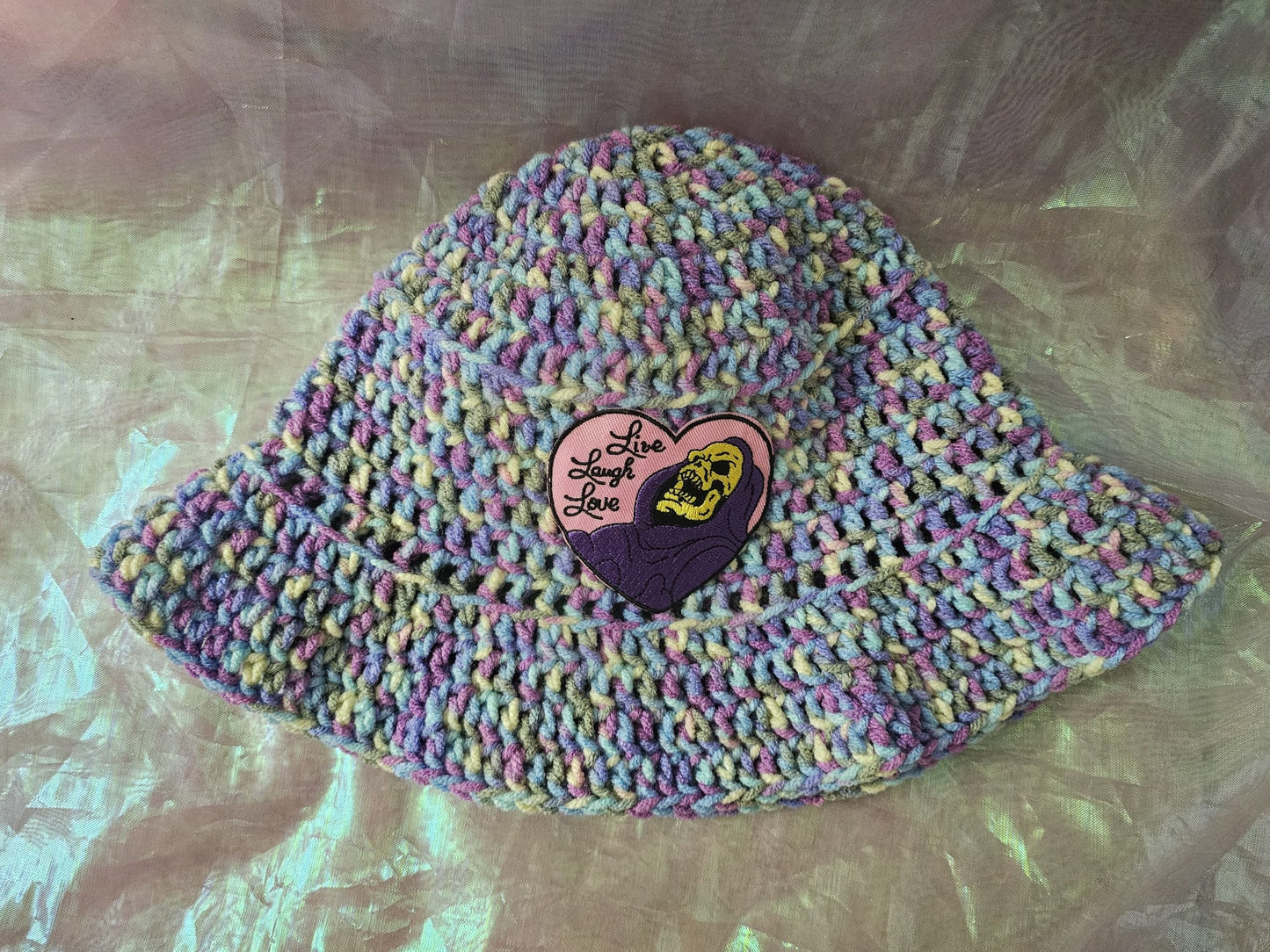 Bucket hat with embroidered patch