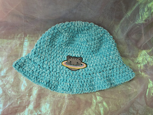 Bucket hat with embroidered patch