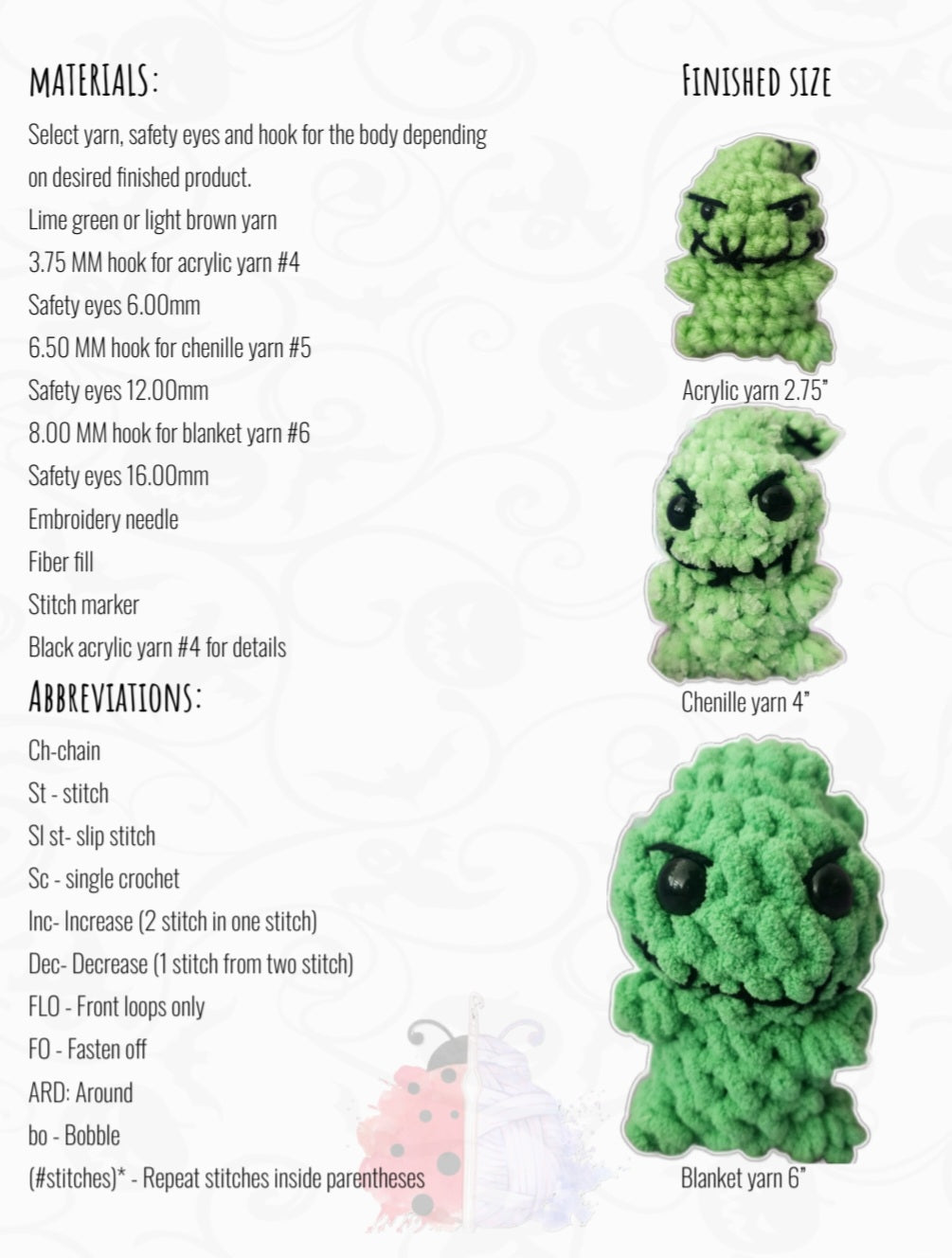 Pattern: Insect Bag Villain ( Digital Download )